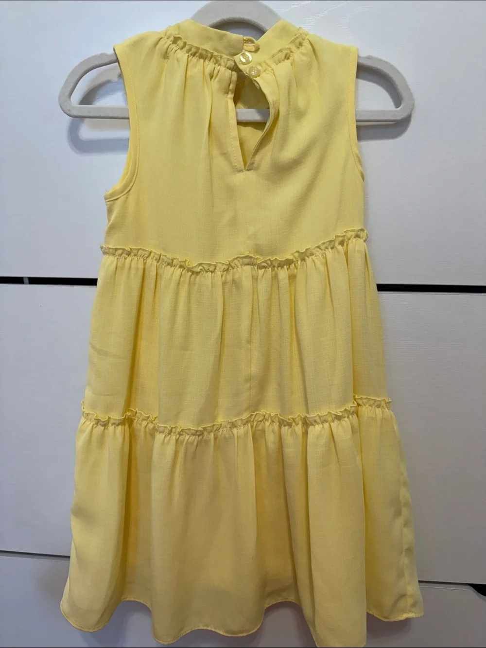 GB girls Yellow Tiered Ruffle Neck Dress